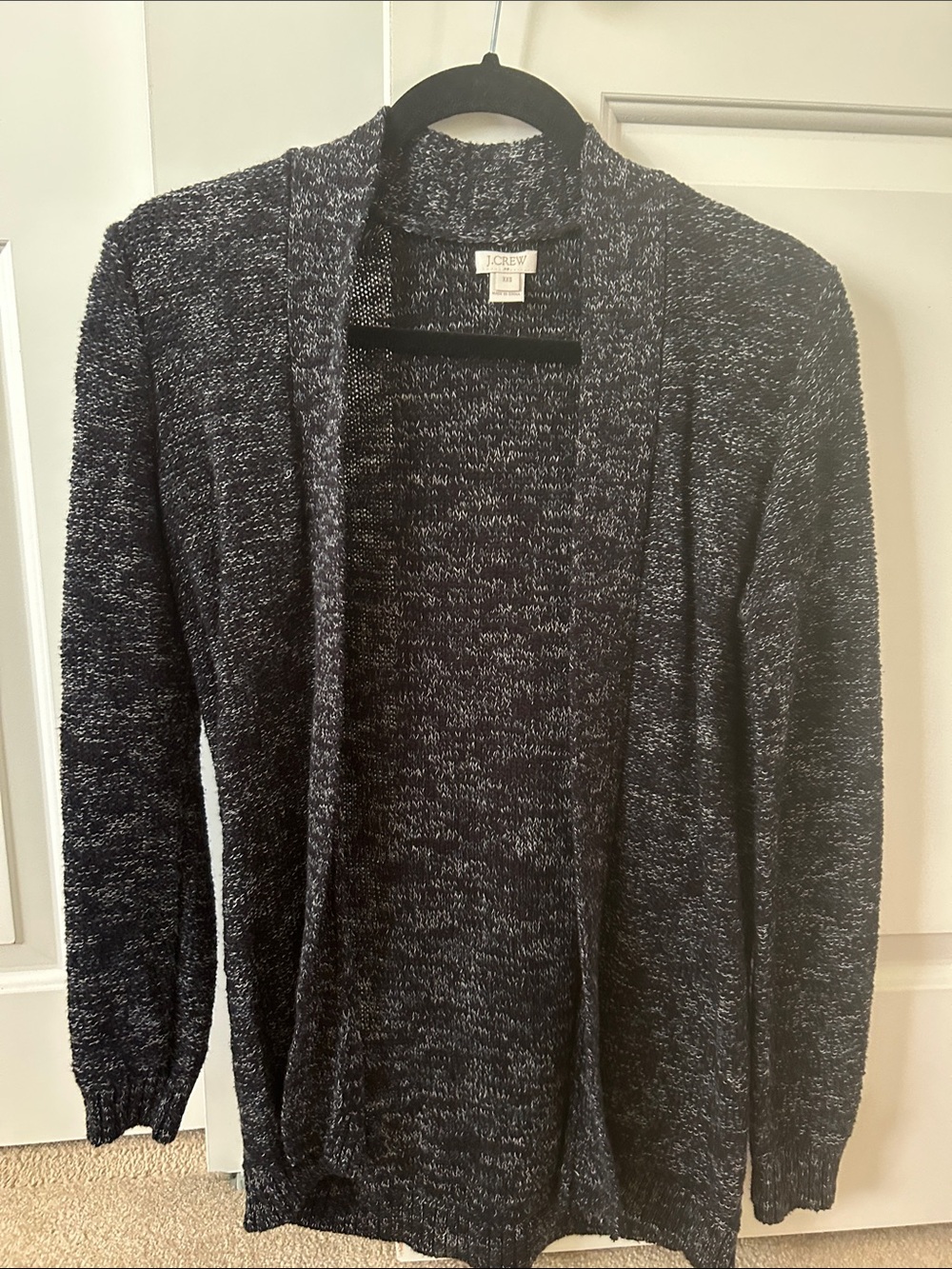 J. Crew woman’s black Marled Open-Front Cardigan